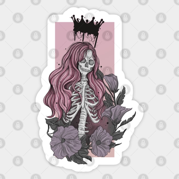 Skeleton queen Sticker by Jess Adams